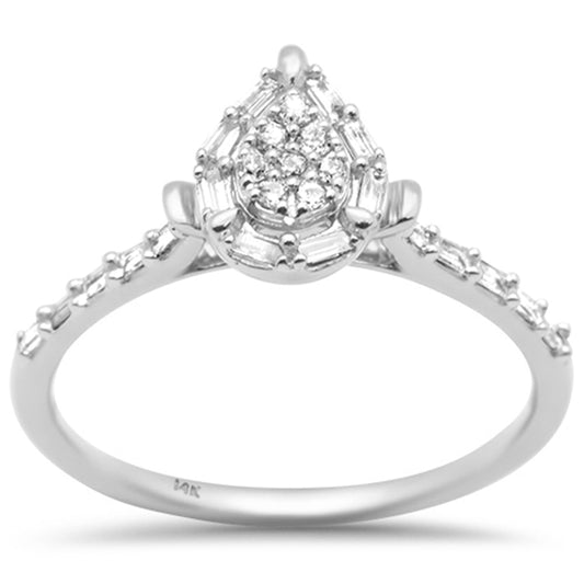 SPECIAL! .22ct G SI 14K White Gold Round & Baguette Diamond Engagement Ring