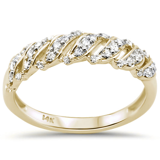 .37ct G SI 14K Yellow Gold Women's Round Diamond Ring Band Size 6.5