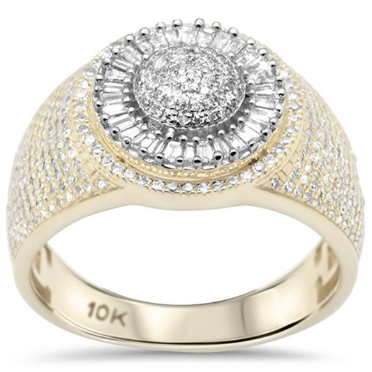 SPECIAL! .83ct G SI 10K Yellow Gold Round & Baguette Diamond Men's Ring Band