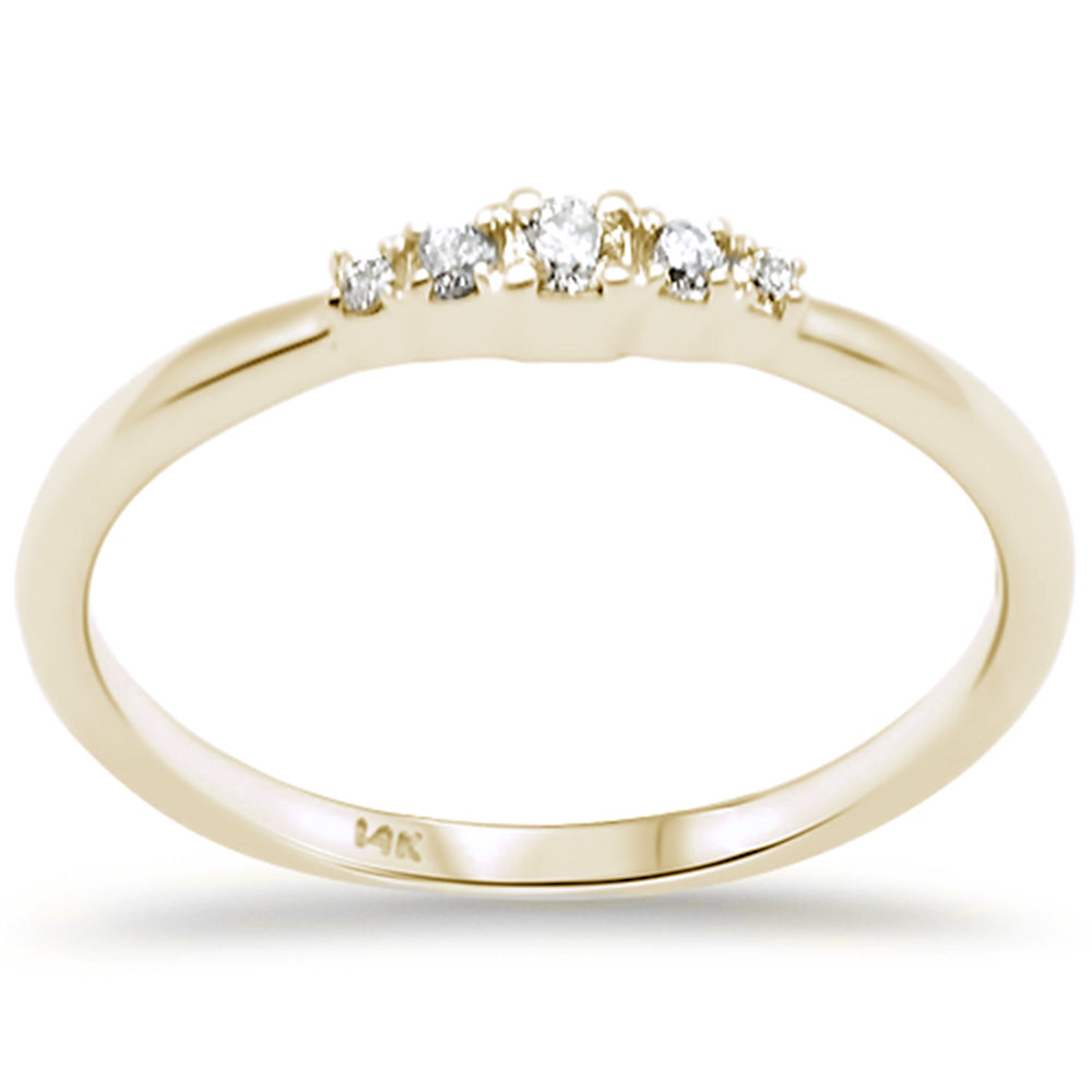.10ct G SI 14K Yellow Gold Diamond Stackable Ladies Band Ring Size 6.5