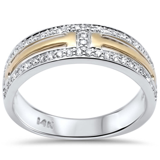 SPECIAL! .49ct G SI 14K Two Tone Gold Diamond Men's Band Ring Size 10
