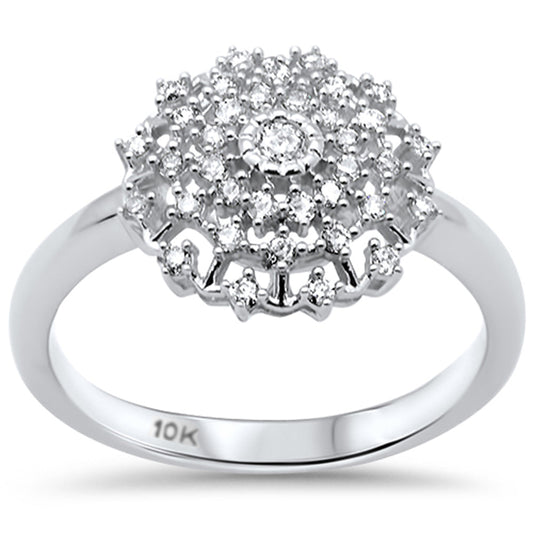 .26ct G SI 10K White Gold Diamond Round Multi Row Ladies Ring Size 6.5