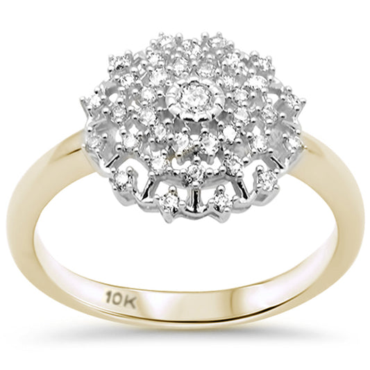 .26ct G SI 10K Yellow Gold Diamond Round Multi Row Ladies Ring Size 6.5