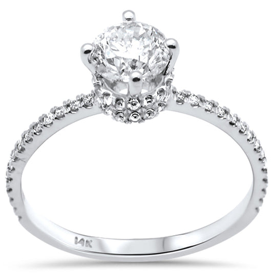 1.04ct G SI 14K White Gold Round Diamond Engagement Ring Size 6.5