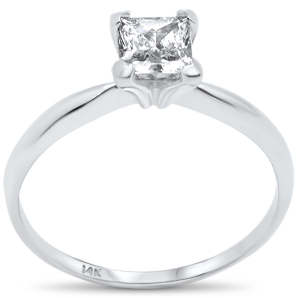 SPECIAL!.60ct G SI 14K White Gold Princess Cut Diamond Solitaire Ring Size 6.5