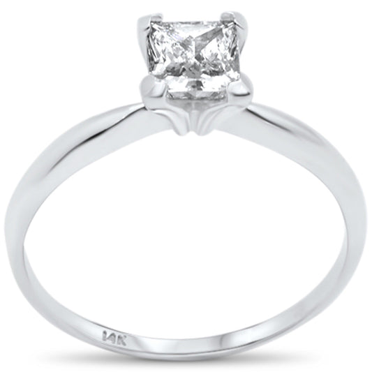 .60ct G SI 14K White Gold Princess Cut Diamond Solitaire Ring Size 6.5