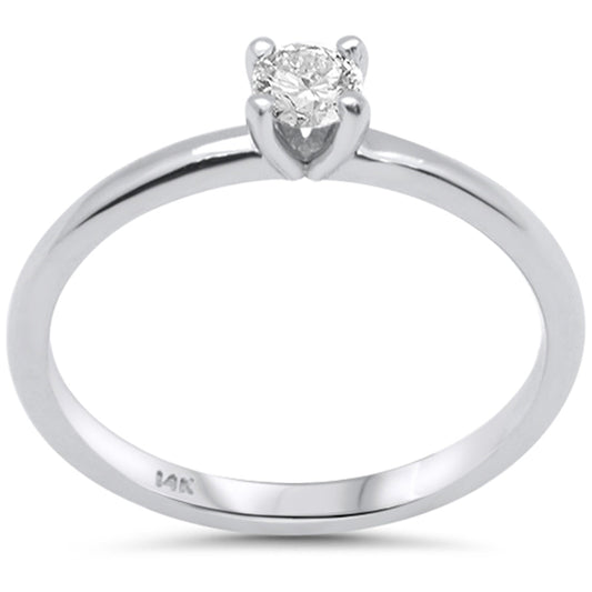 .25ct G SI 14K White Gold Round Diamond Solitaire Ring Size 6.5