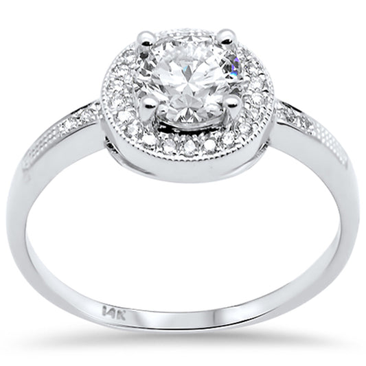 .85ct G SI 14K White Gold Round Diamond Solitaire Ring Size 6.5