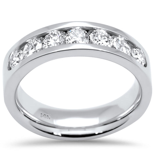 1.12ct G SI 14K White Gold Diamond Wedding Band Ring Size 6.5