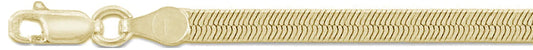 100 9MM Magic Herringbone Yellow Gold Chain .925 Solid Sterling Silver Sizes 7"-24"