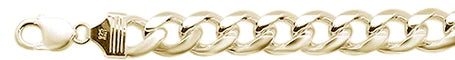 350-13MM Yellow Gold Plated Miami Cuban Chain .925 Solid Sterling Silver Sizes 8-28"