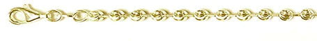 300-3MM Yellow Gold Plated Moon Cut Chain Made In Italy Available In 7"-30" Inches