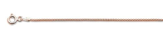 1.4MM Rose Gold Plated Popcorn Chain .925 Solid Sterling Silver Available In 16-22"
