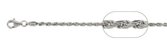 050-2.5MM Rope Chain .925 Solid Sterling Silver Sizes 7-30"