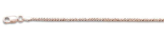 025-1.4MM Rose Gold Plated Crisscross Chain .925 Solid Sterling Silver Available In 16"- 22" Inches