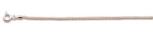 030 1.2MM Rose Gold Plated Wheat/Spiga Chain .925 Solid Sterling Silver Available In 16"- 22" Inches