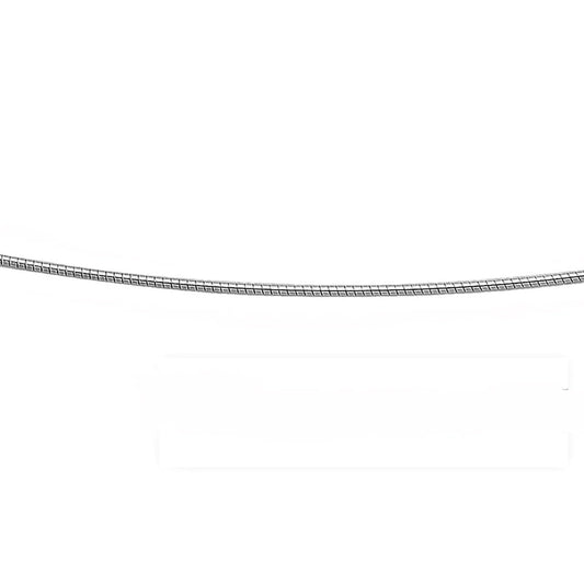 1.25MM .925 Sterling Silver Round Omega Necklace Chain 16-18" Available