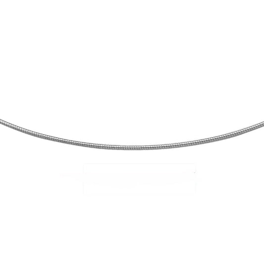 1MM .925 Sterling Silver Round Omega Necklace Chain 16-18" Available