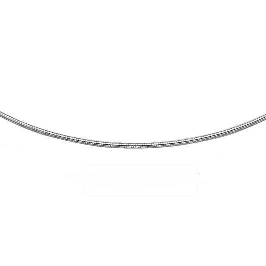 1.50MM .925 Sterling Silver Round Omega Necklace Chain 16-18" Available