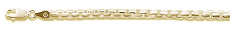 250 4.4MM Yellow Gold Plated Round Box Chain .925 Solid Sterling Silver Sizes 8-28"