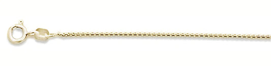 019-1MM Yellow Gold Plated Round Box Chain .925 Solid Sterling Silver Sizes 16-20"