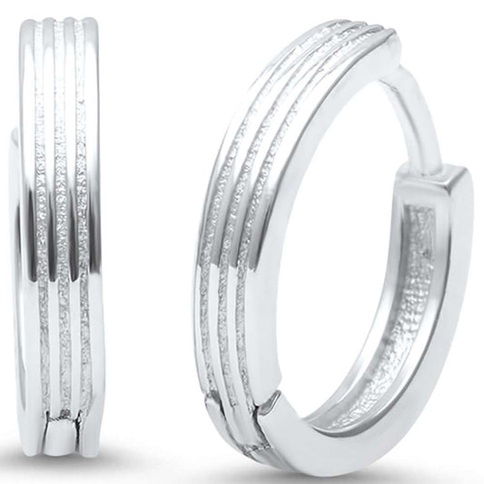 Plain .925 Sterling Silver Hoop Huggie Earrings