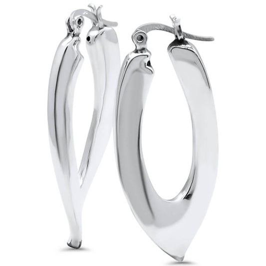 CLOSEOUT!Plain Hoop .925 Sterling Silver Earrings