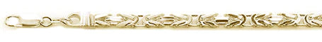 100 4.5MM Yellow Gold Plated Square Byzantine .925 Sterling Silver Chain 8-28"
