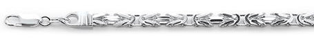 100-4.5MM Square Byzantine .925 Sterling Silver Chain 8-28"