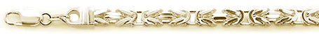 140-6MM Yellow Gold Plated Square Byzantine .925 Sterling Silver Chain 8-28"