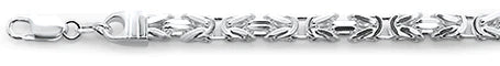 140-6MM Square Byzantine .925 Sterling Silver Chain 8-28"