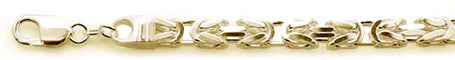 170-7MM Yellow Gold Plated Square Byzantine .925 Sterling Silver Chain 20-28"