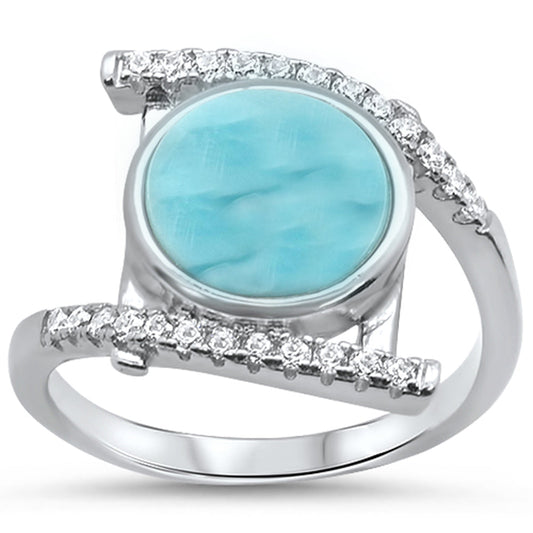 Natural Larimar .925 Sterling Silver Ring Sizes 6