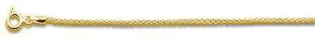 045 1.9MM Yellow Gold Plated Wheat/Spiga Chain .925 Solid Sterling Silver Available In 7"-24" Inches