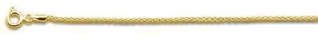 030- 1.2MM Yellow Gold Plated Wheat/Spiga Chain .925 Solid Sterling Silver Available In 16"- 22" Inches