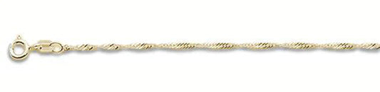 025-1.6MM Yellow Gold Plated Singapore Chain .925 Solid Sterling Silver Available In 16"- 22" Inches