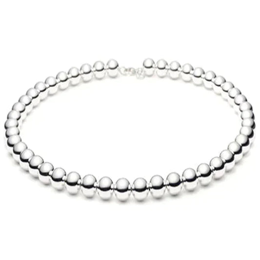 8MM Ball Bead Chain .925 Solid Sterling Silver Sizes 7-8" And 16-20"