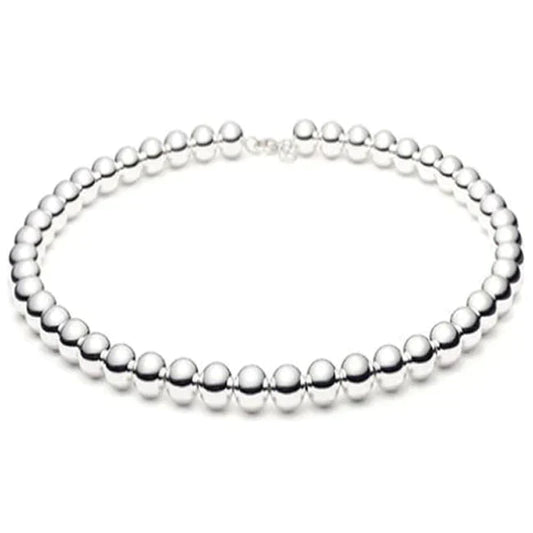 6MM Ball Bead Chain .925 Solid Sterling Silver Sizes 7-8" And 16-20"