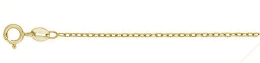 030- .6MM Yellow Gold Plated Cable Chain .925 Solid Sterling Silver Available In 16"- 22" Inches