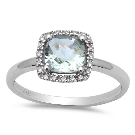 .94ct Green Amethyst & Diamond Semi Mount Ring